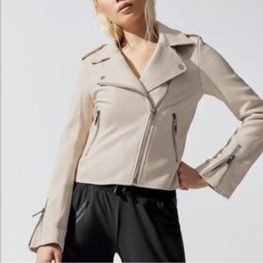 Lth Jkt Leather Mya Cropped Moto Jacket Size Small